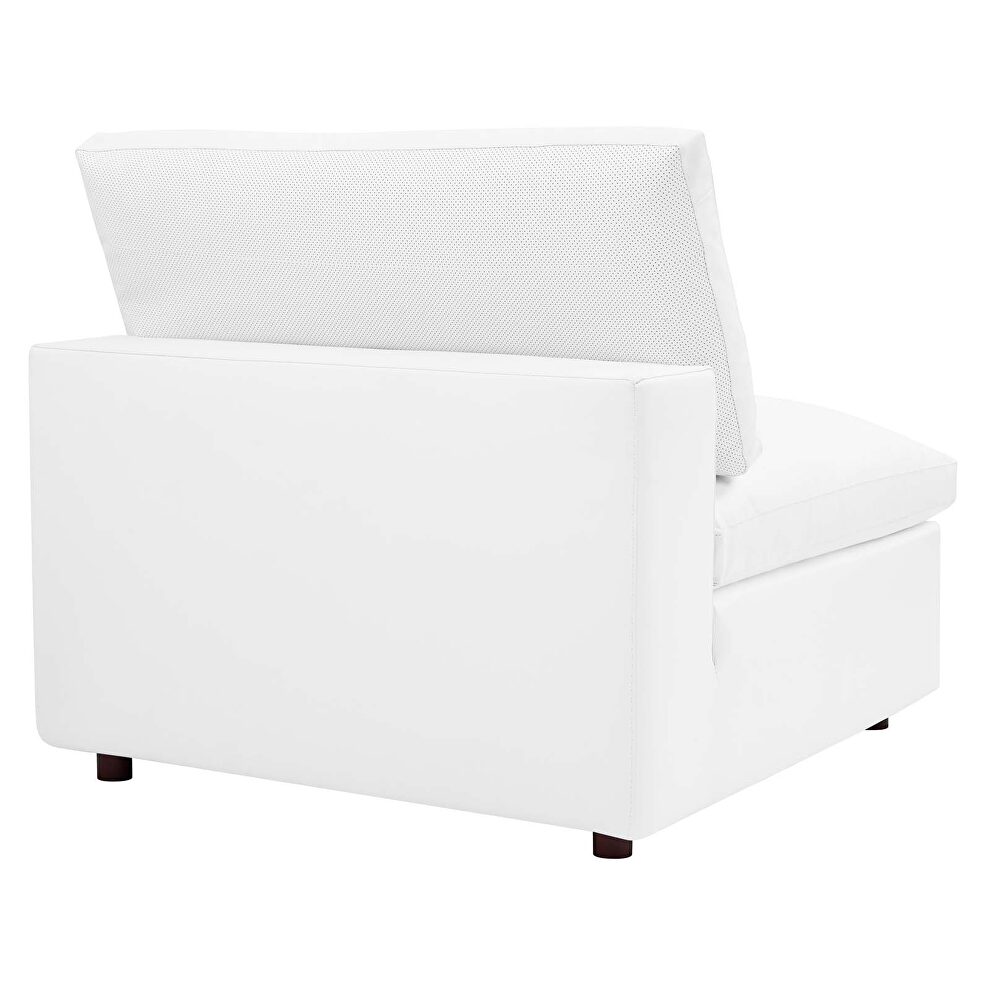 Down filled overstuffed vegan leather 5-piece sectional sofa in white by Modway additional picture 6