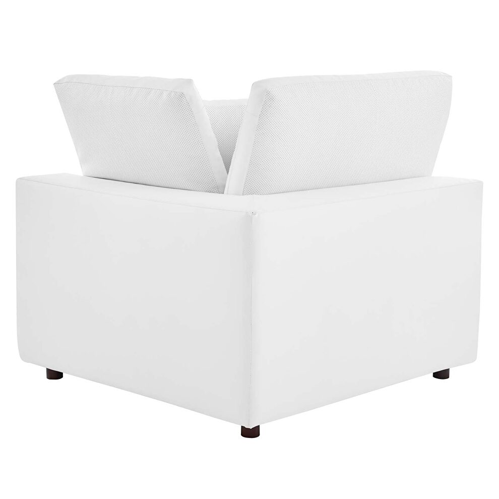 Down filled overstuffed vegan leather 8-piece sectional sofa in white by Modway additional picture 4