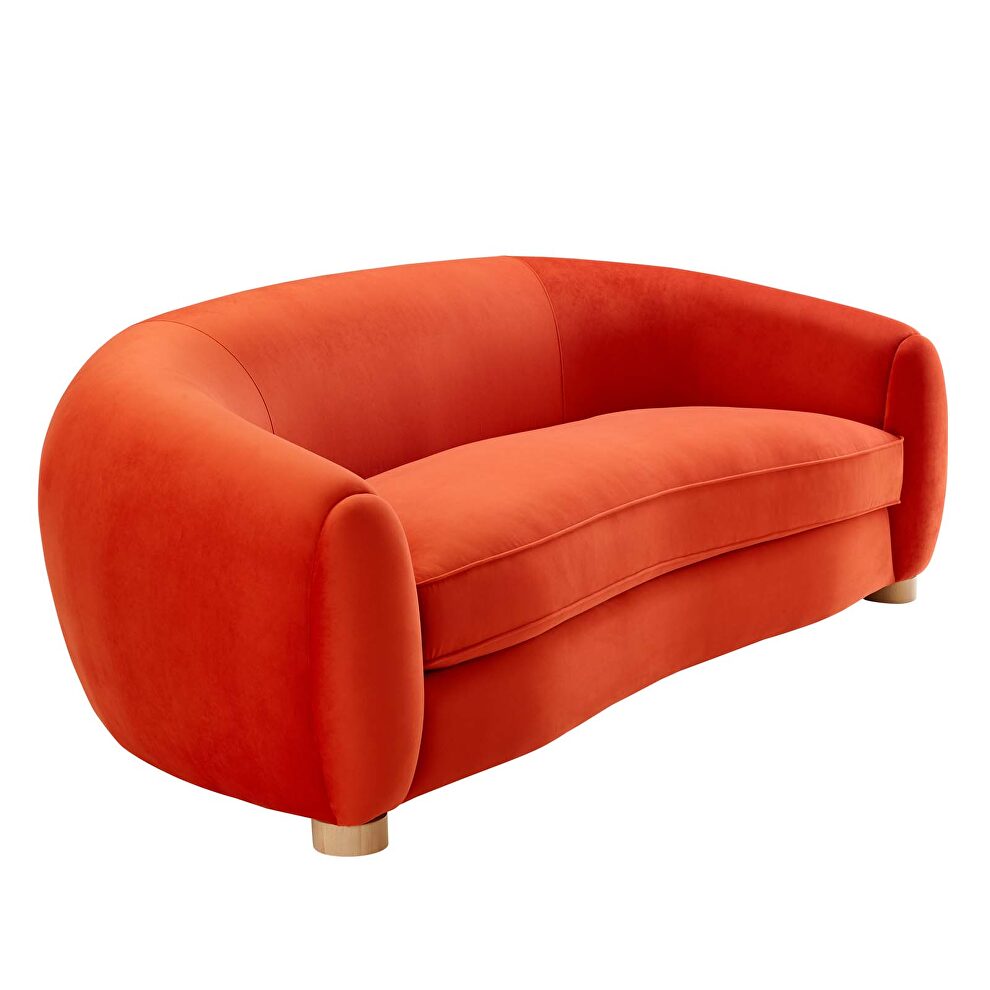 Performance velvet sofa in orange by Modway additional picture 7