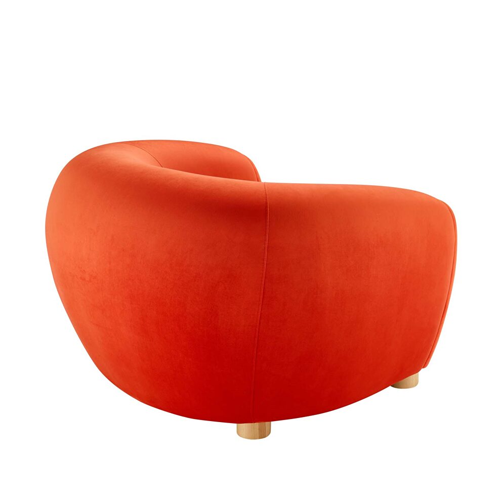 Performance velvet armchair in orange by Modway additional picture 5