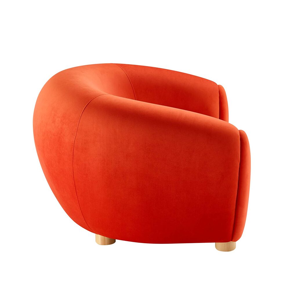 Performance velvet armchair in orange by Modway additional picture 6