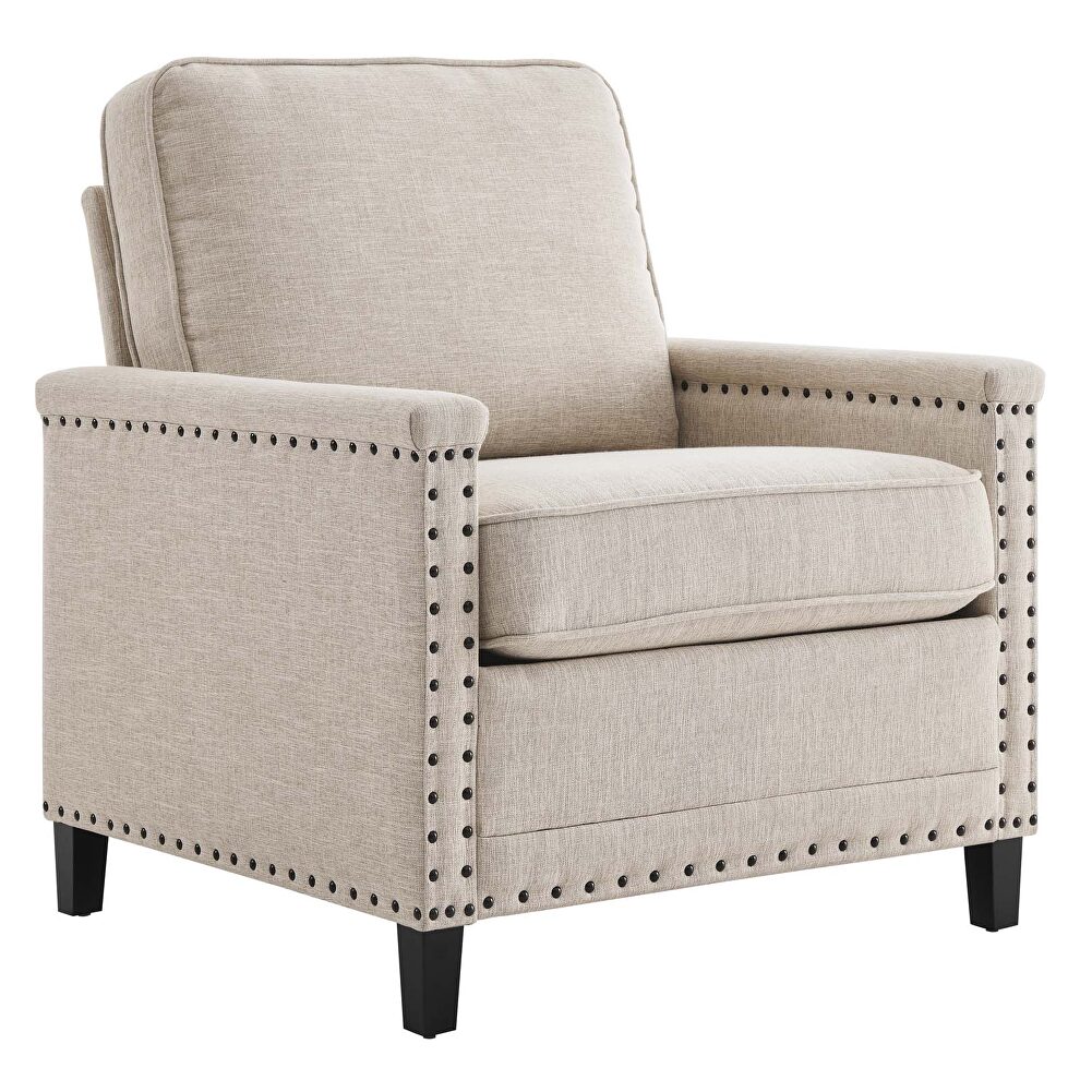 Upholstered fabric armchair in beige by Modway additional picture 8
