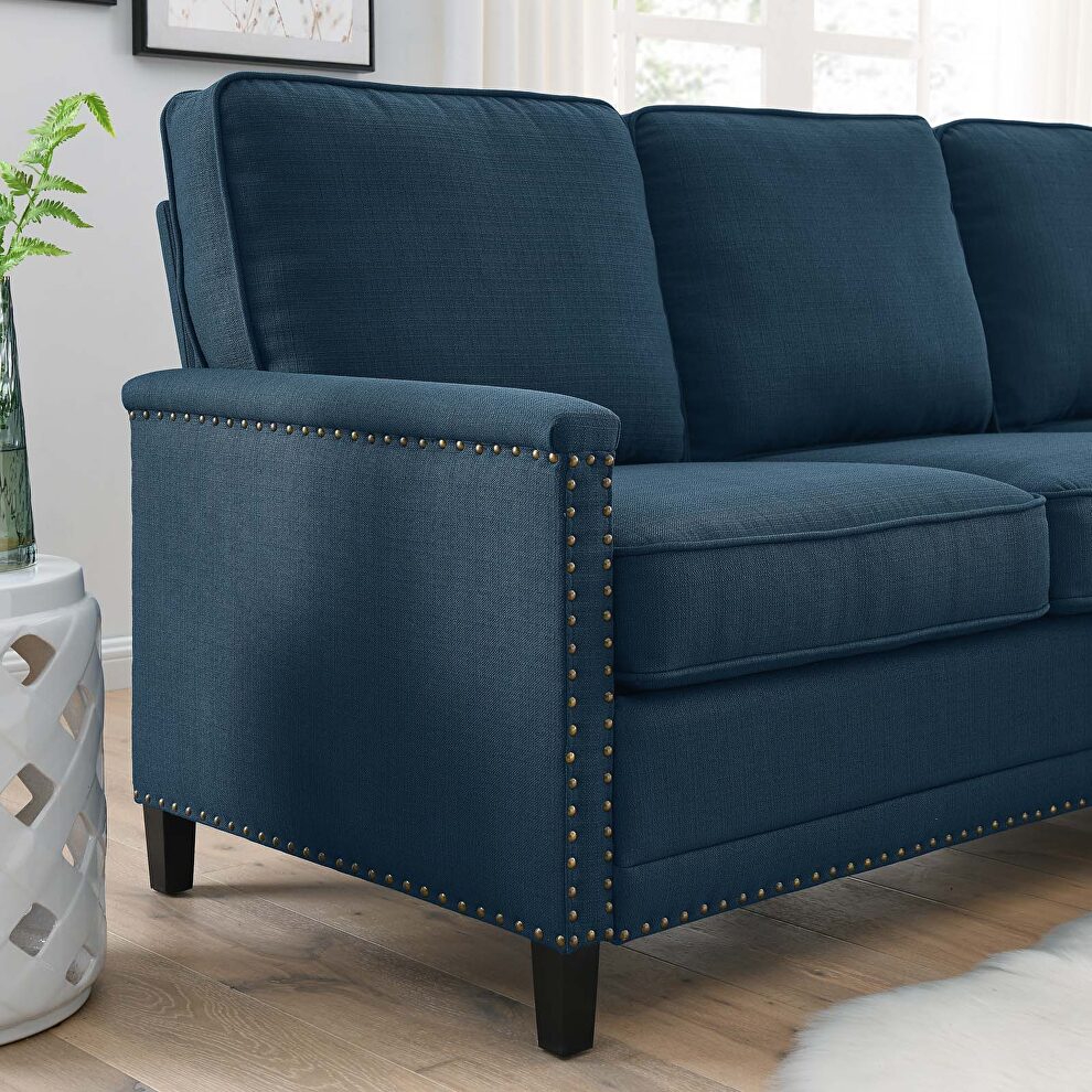 Upholstered fabric sectional sofa in azure by Modway additional picture 2