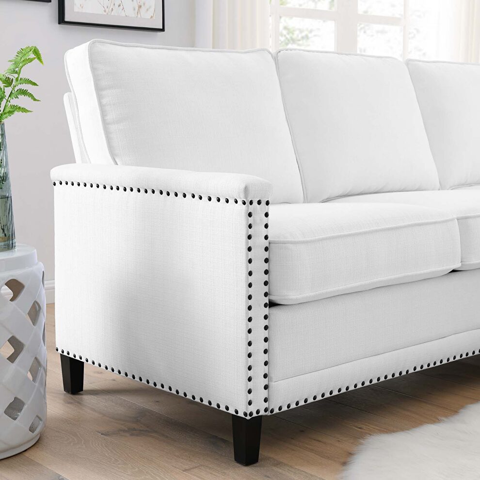 Upholstered fabric sectional sofa in white by Modway additional picture 3