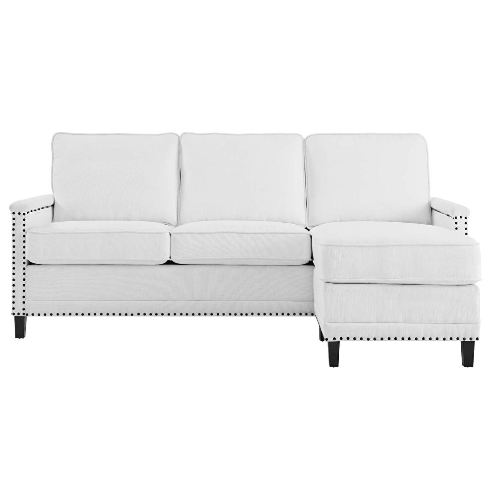 Upholstered fabric sectional sofa in white by Modway additional picture 4