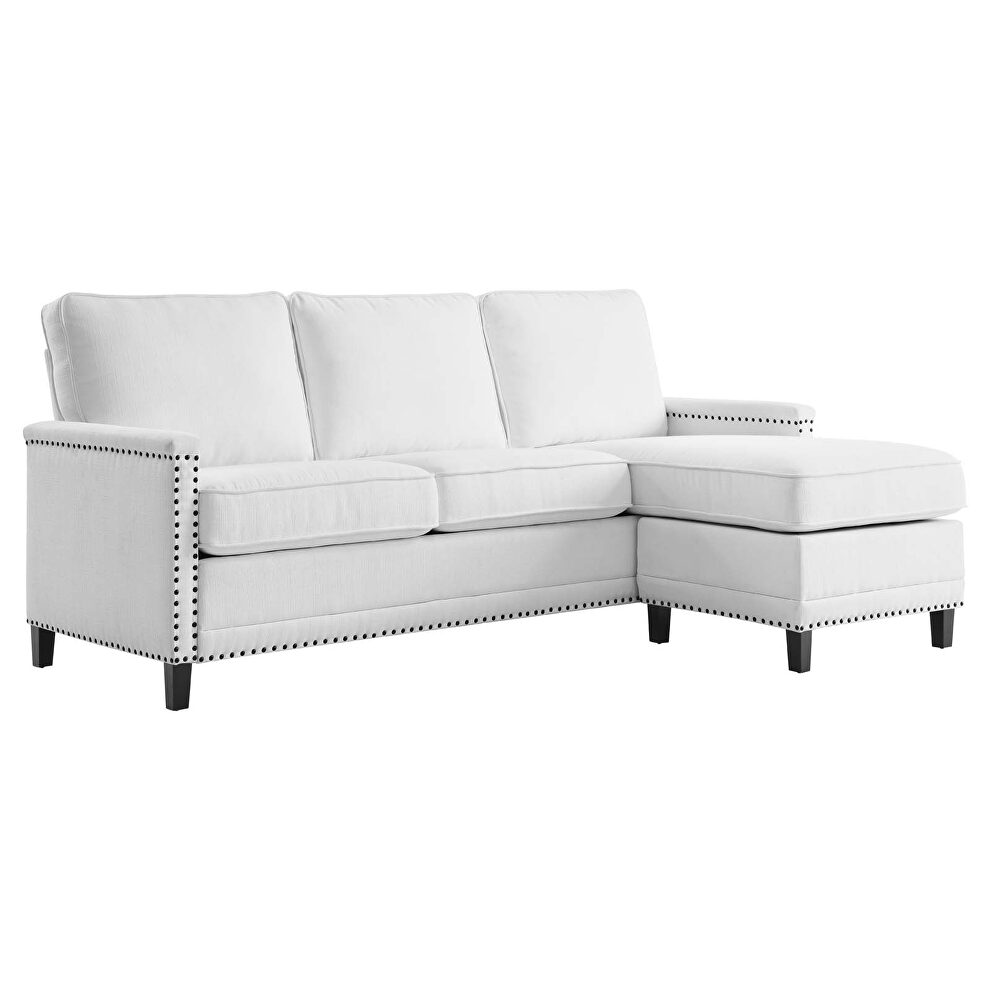 Upholstered fabric sectional sofa in white by Modway additional picture 7