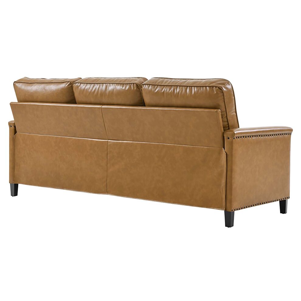 Vegan leather sectional sofa in tan by Modway additional picture 5