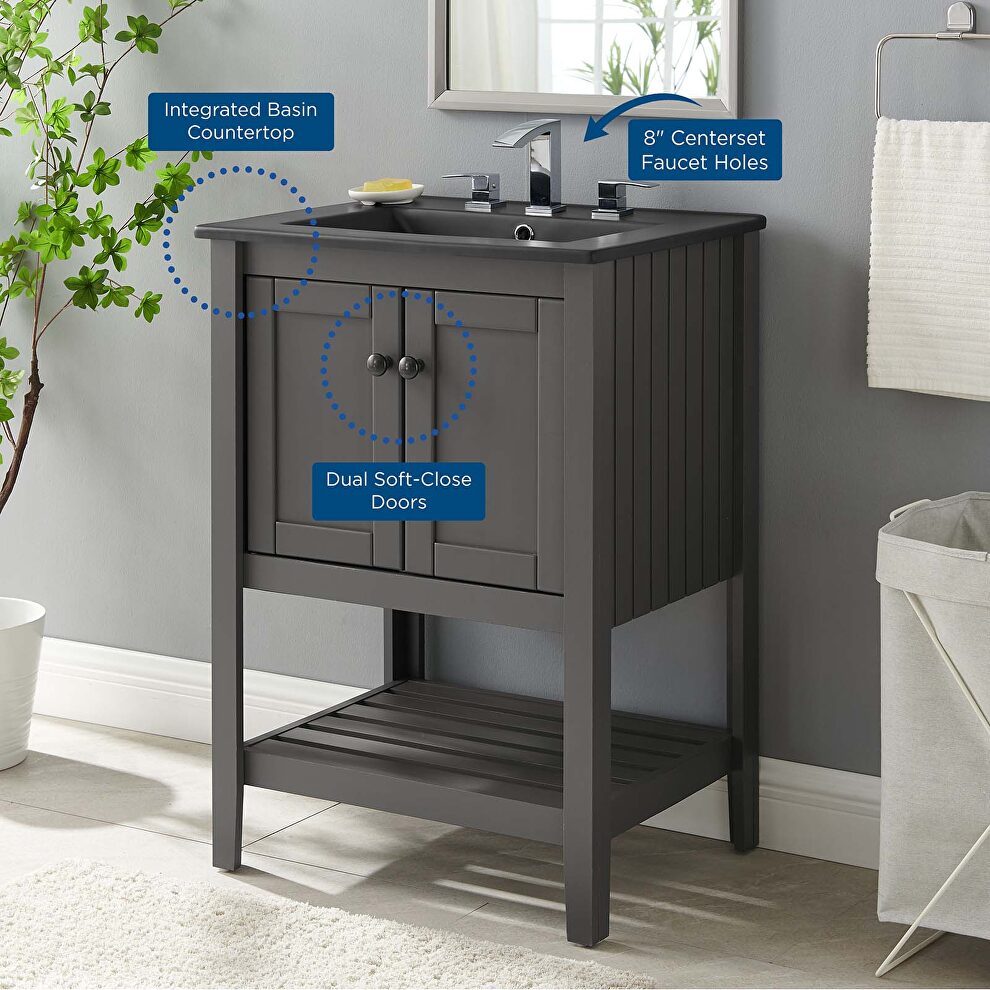 Bathroom vanity in gray black by Modway additional picture 3