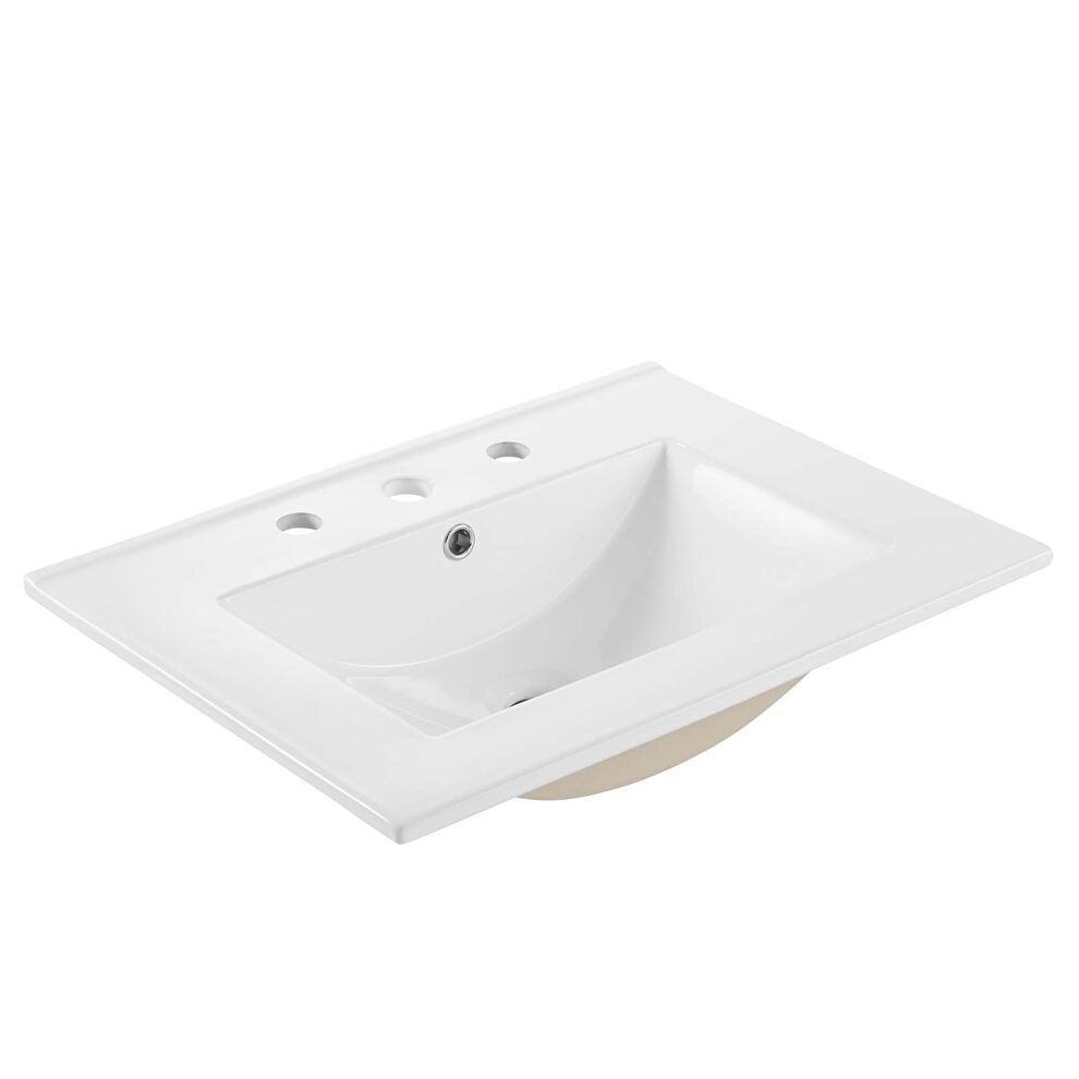 Wall-mount bathroom vanity in white by Modway additional picture 3