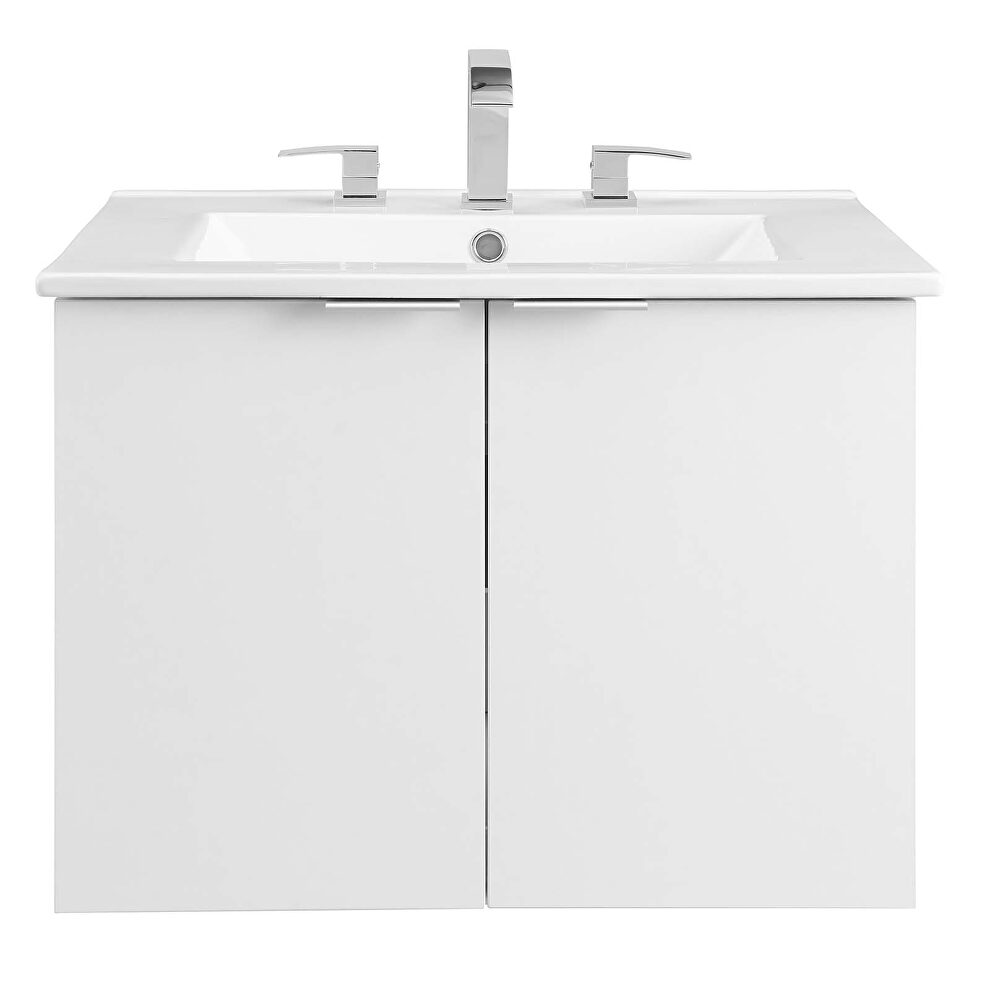 Wall-mount bathroom vanity in white by Modway additional picture 8