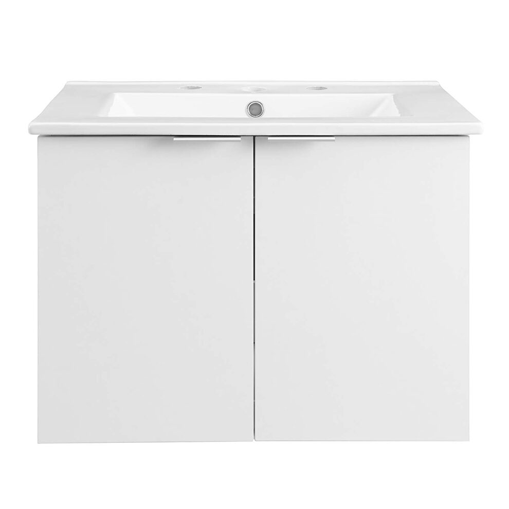 Wall-mount bathroom vanity in white by Modway additional picture 9