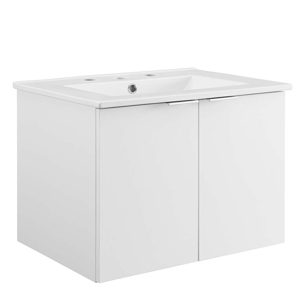 Wall-mount bathroom vanity in white by Modway additional picture 10
