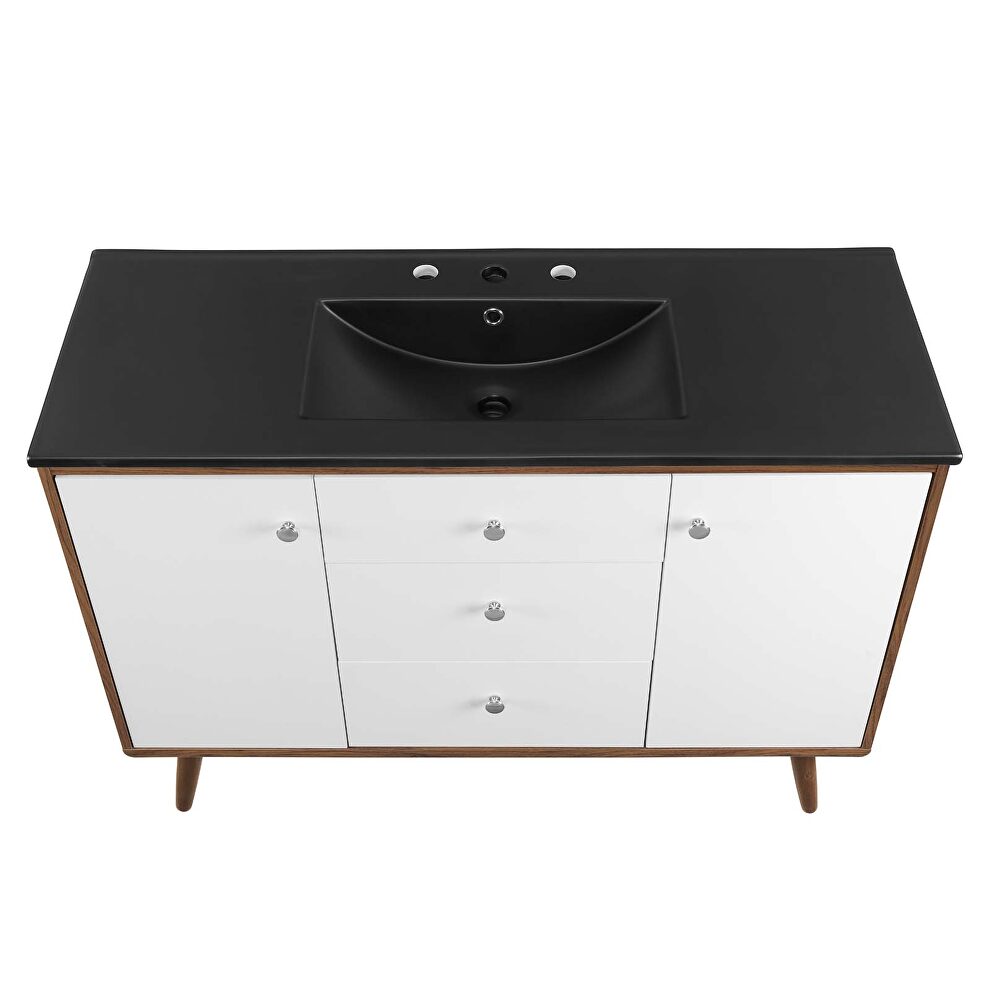 Single sink bathroom vanity in walnut black by Modway additional picture 5