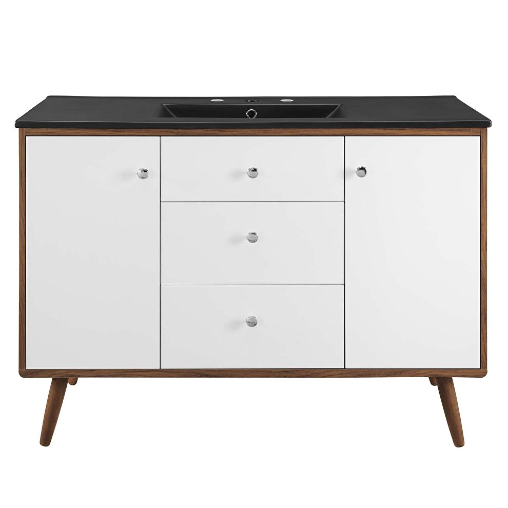 Single sink bathroom vanity in walnut black by Modway additional picture 7