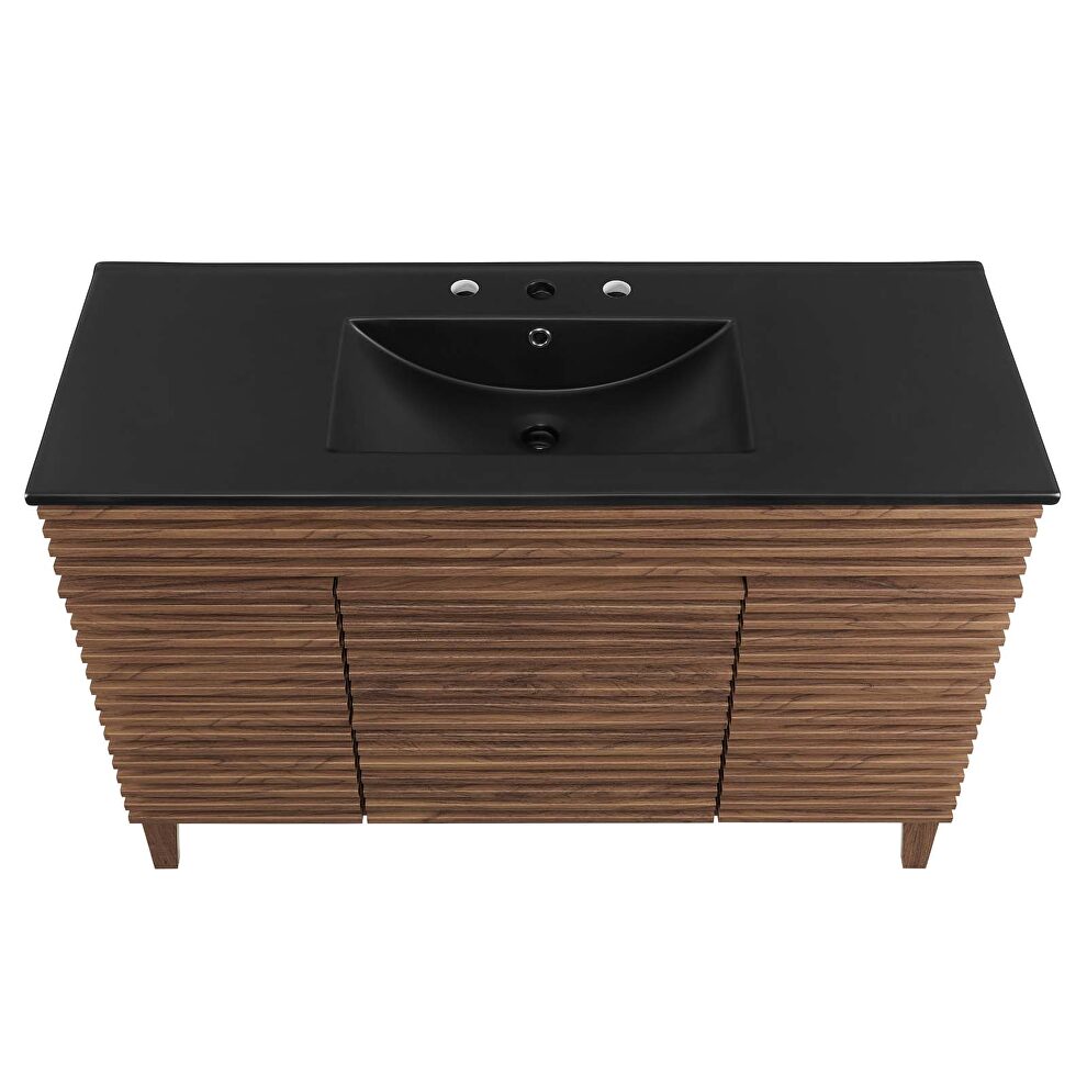 Single sink bathroom vanity in walnut black by Modway additional picture 5