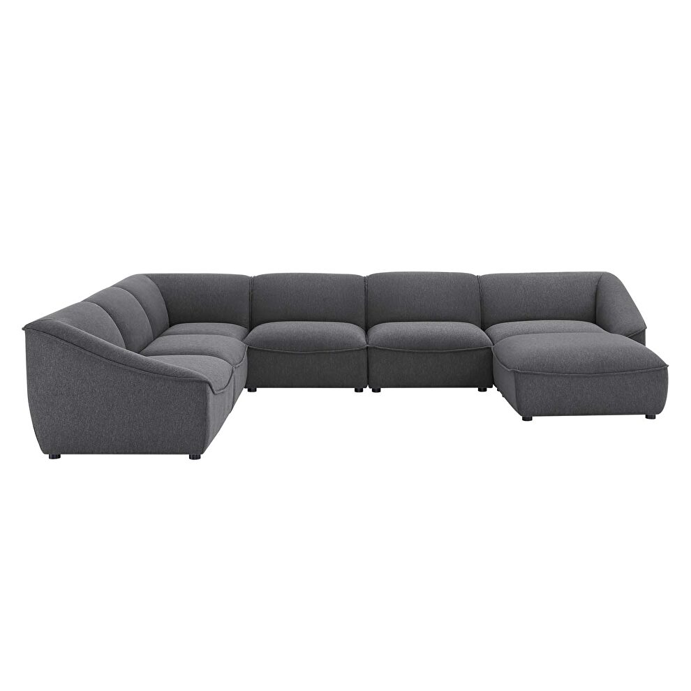 7-piece sectional sofa in charcoal by Modway additional picture 10