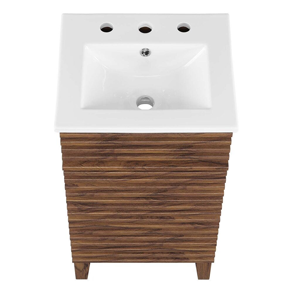 Bathroom vanity cabinet in walnut white by Modway additional picture 5