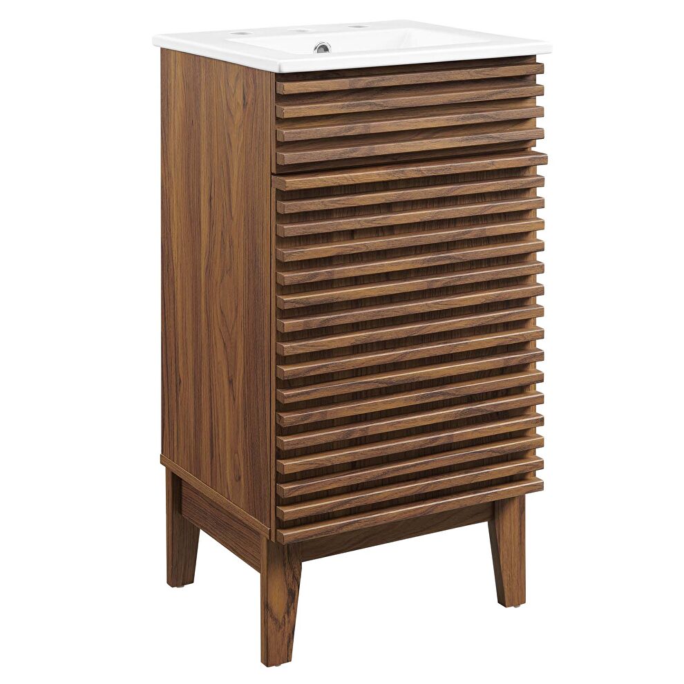 Bathroom vanity cabinet in walnut white by Modway additional picture 10