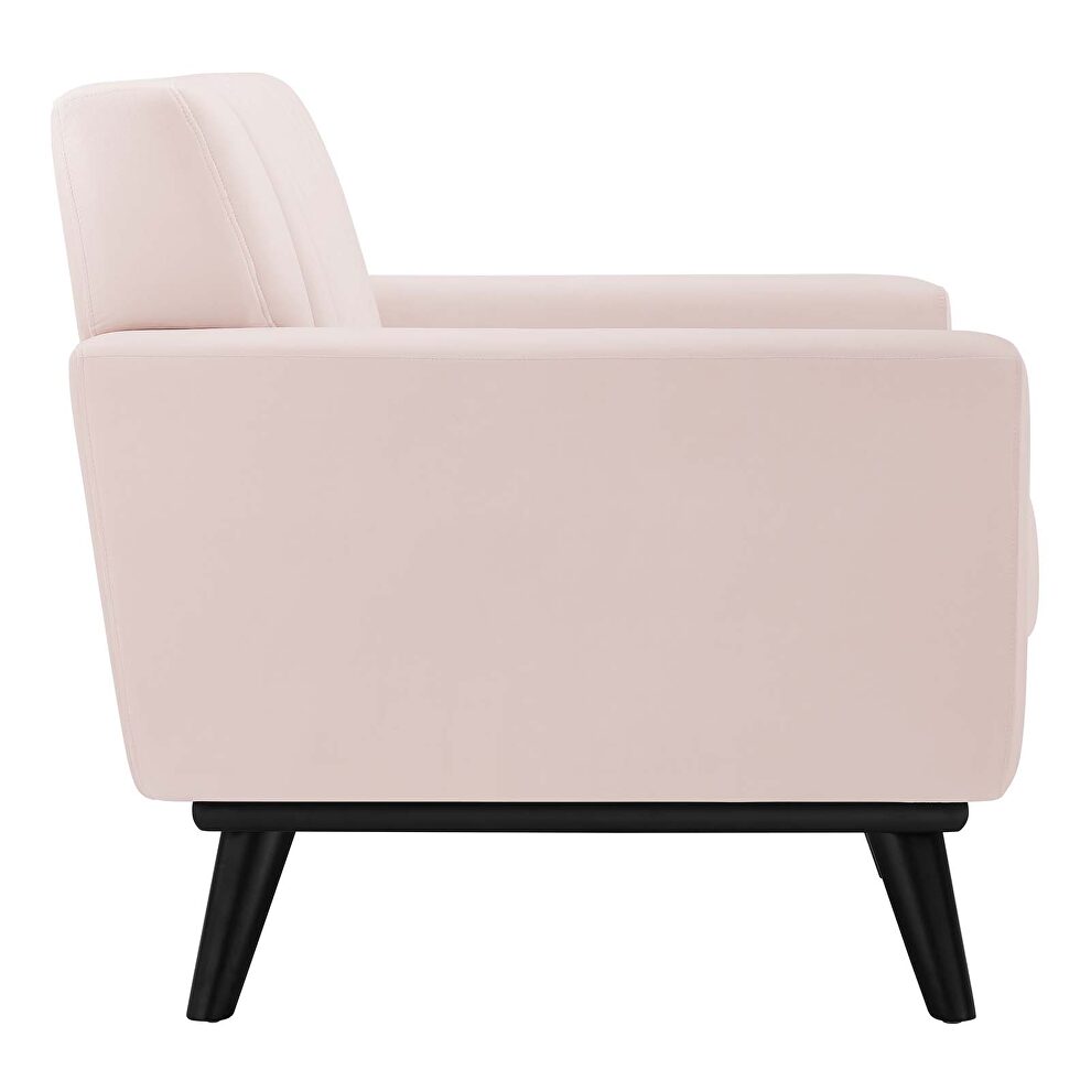 Channel tufted performance velvet armchair in pink by Modway additional picture 4