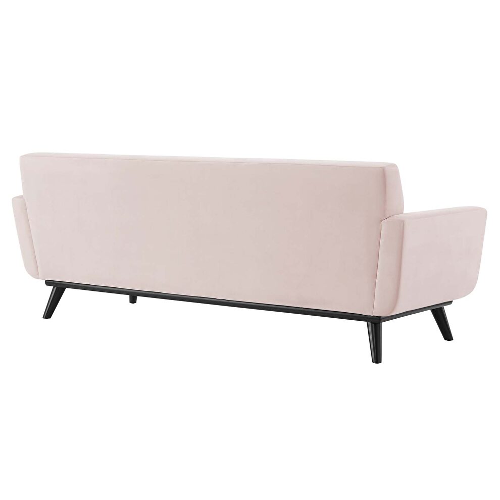 Channel tufted performance velvet sofa in pink by Modway additional picture 5