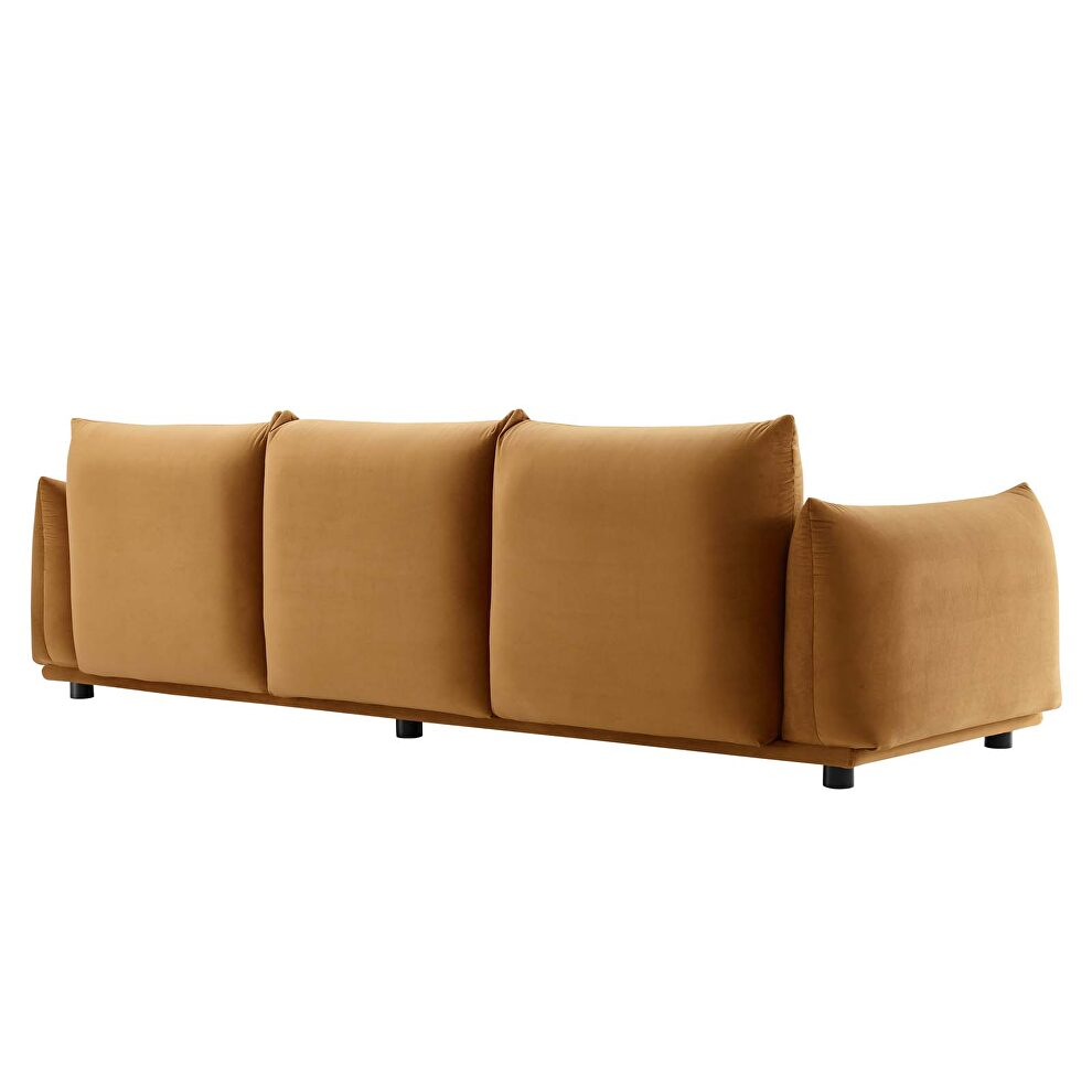 Performance velvet sofa in cognac by Modway additional picture 5