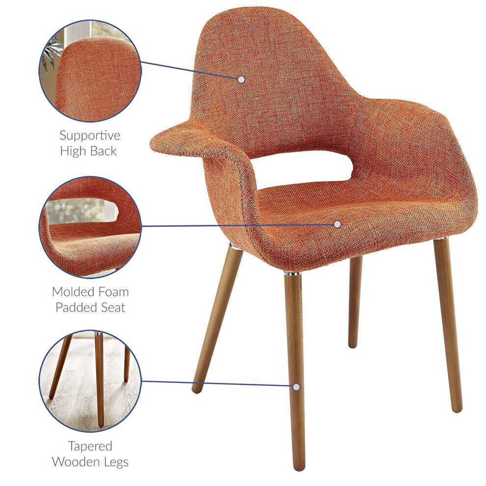 Dining armchair in orange by Modway additional picture 4