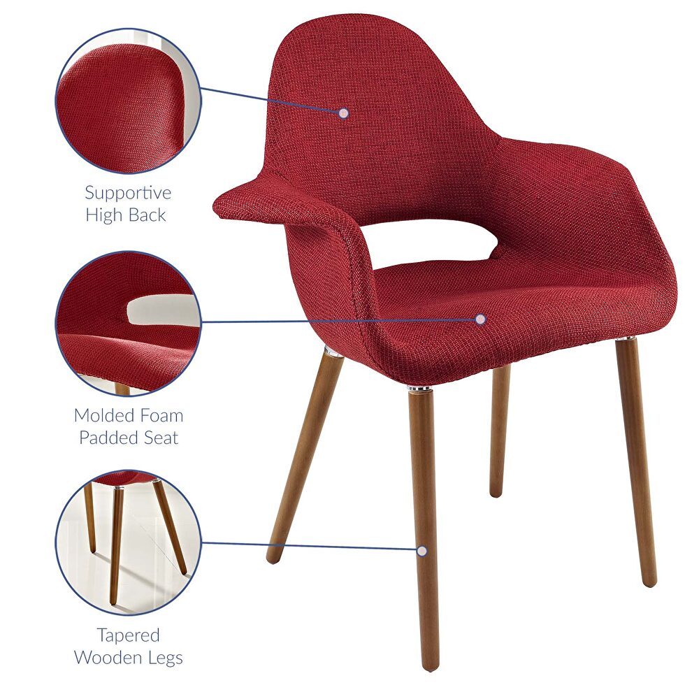 Dining armchair in red by Modway additional picture 4