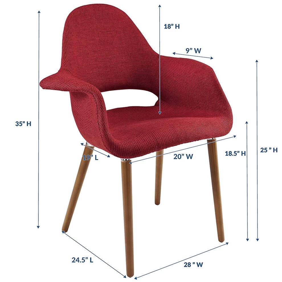 Dining armchair in red by Modway additional picture 5