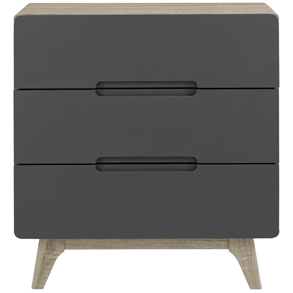 Three-drawer chest or stand in natural gray by Modway additional picture 4