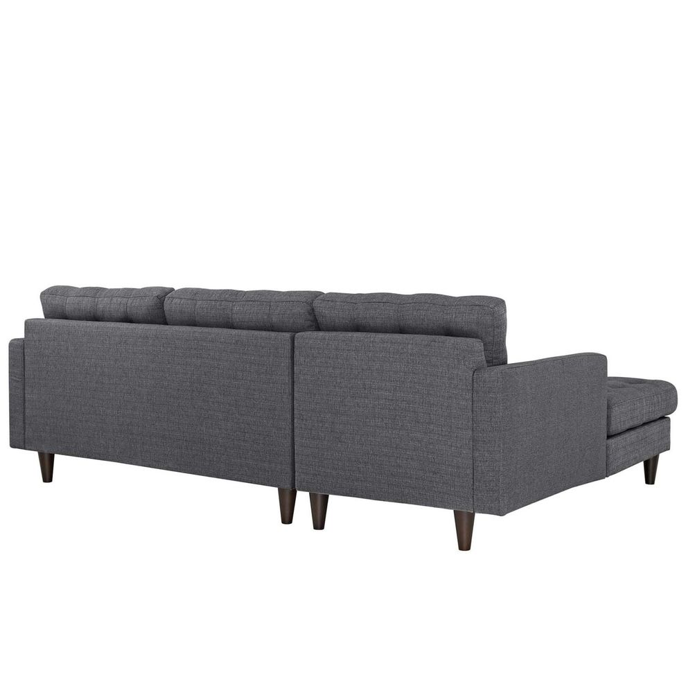 Gray upholstered fabric retro-style sectional sofa by Modway additional picture 4