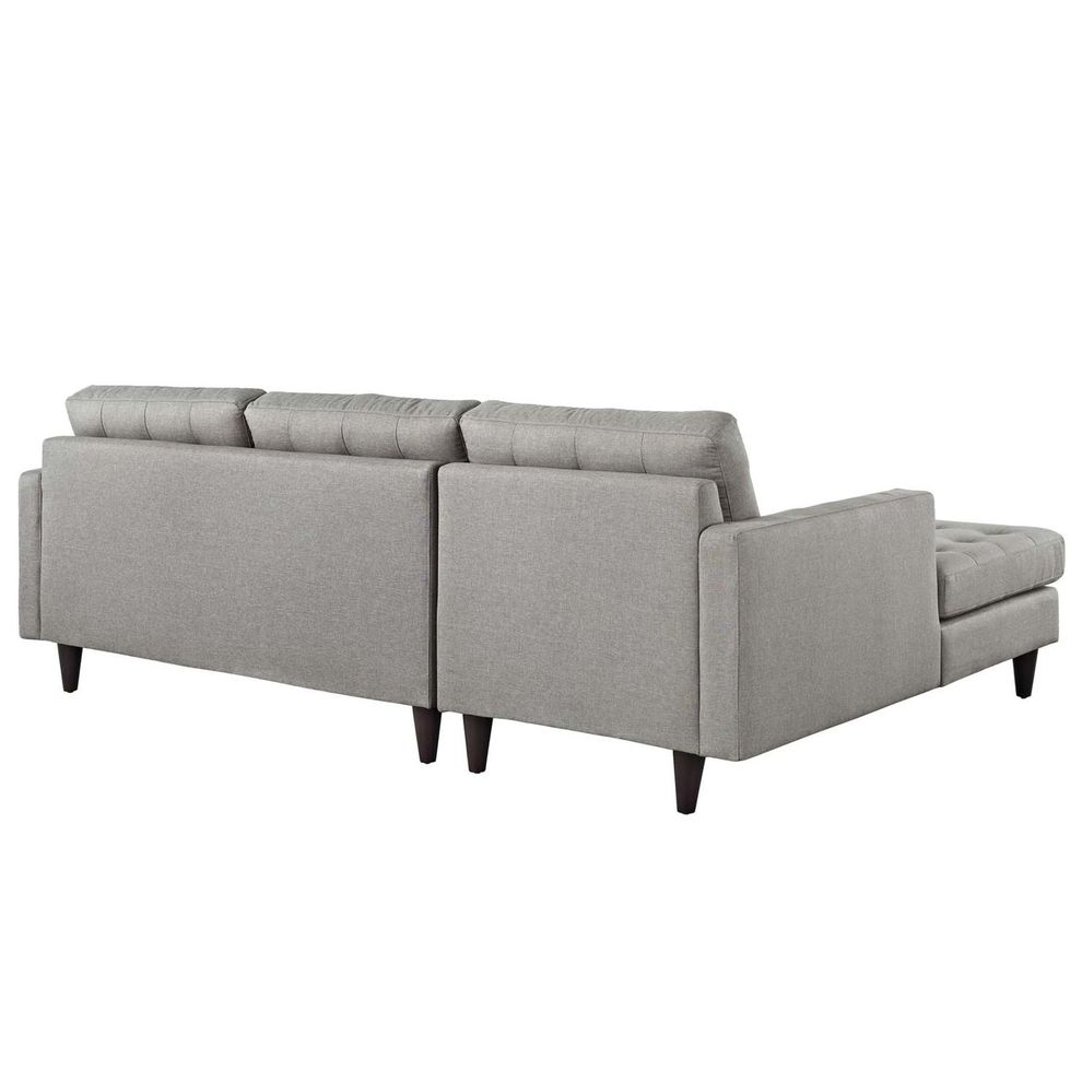 Gray upholstered fabric retro-style sectional sofa by Modway additional picture 2