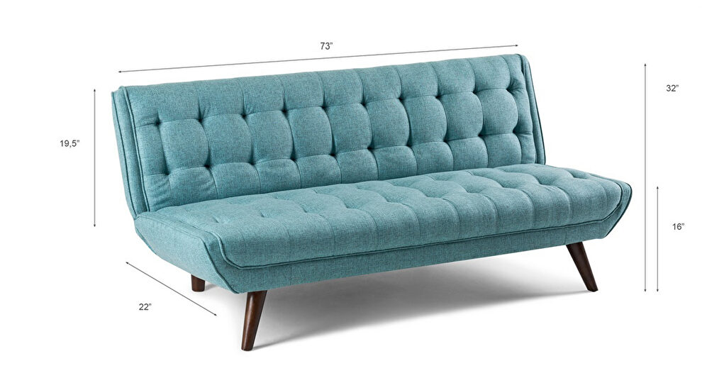 Contemporary stylish sofa bed in blue fabric by New Spec additional picture 2