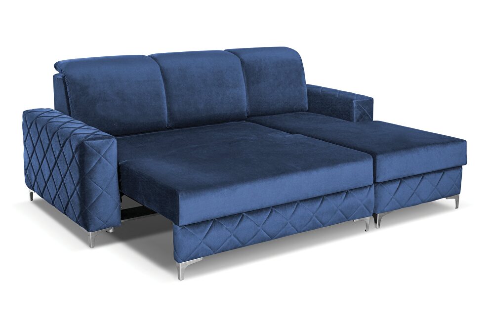 Sleeper sectional sofa in velvet fabric by Skyler Design additional picture 3
