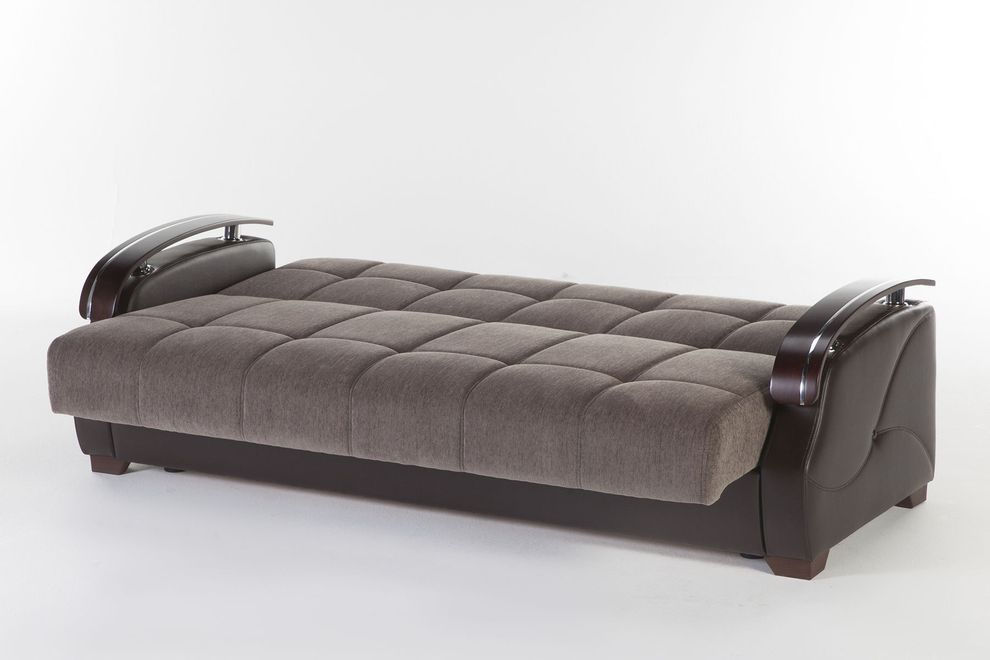 Two-toned brown convertible sofa bed with storage by Istikbal additional picture 4