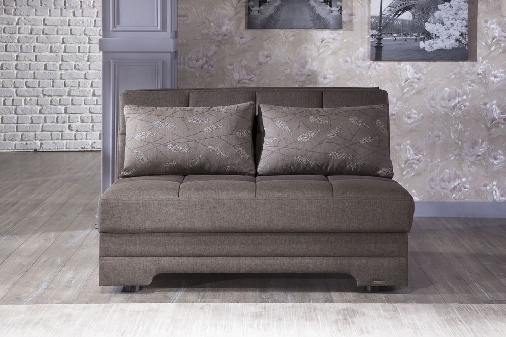 Convertible brown fabric loveseat w/ storage by Istikbal additional picture 2