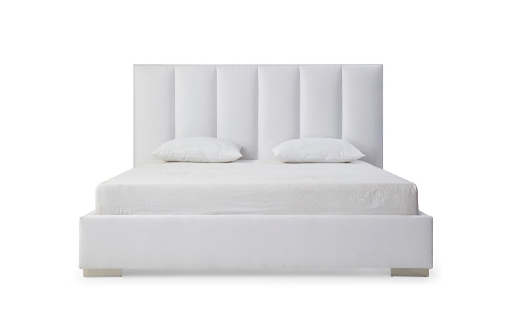 White velvet bed queen by Whiteline  additional picture 3