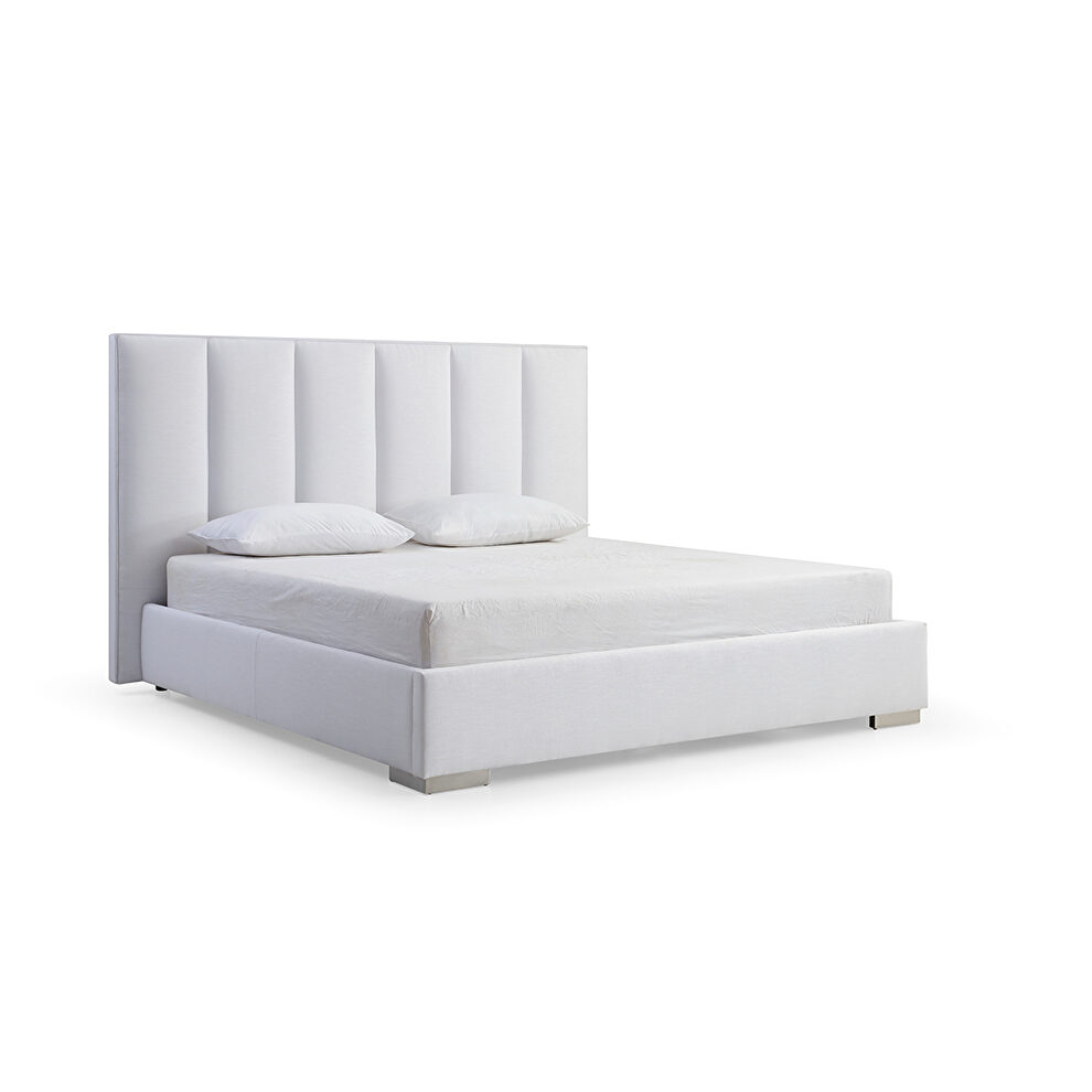 White velvet bed queen by Whiteline  additional picture 4