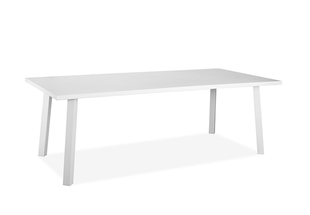 Indoor/outdoor aluminum dining table matte white by Whiteline  additional picture 3