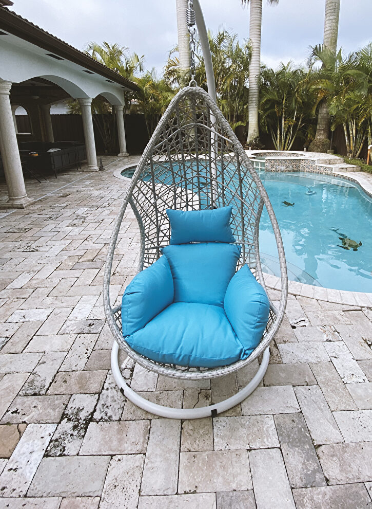 Outdoor egg chair, wash white wicker frame by Whiteline  additional picture 4