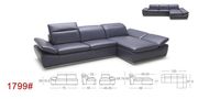 Preimium midnight blue Italian leather sectional sofa by J&M additional picture 2