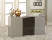 High gloss gray lacquered table w/ extension 5 pcs set by Cramco additional picture 2