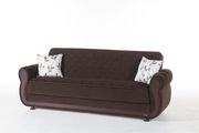 Chocolate storage sofa/sofa bed w/ rolled arms additional photo 3 of 4