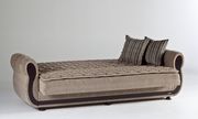 Plain brown storage sofa/sofa bed w/ rolled arms additional photo 5 of 4