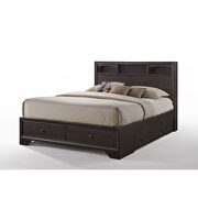 Espresso eastern king bed w/storage and bookcase hb by Acme additional picture 2