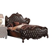 2-tone dark brown pu & cherry oak queen bed by Acme additional picture 2