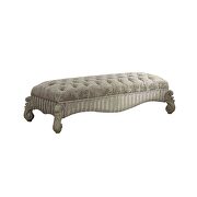 Ivory velvet & bone white queen bed by Acme additional picture 7