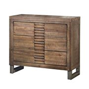 Reclaimed oak finish wood panel queen bed by Acme additional picture 4