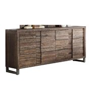 Reclaimed oak finish wood panel king bed by Acme additional picture 6