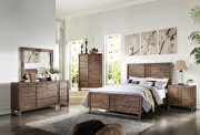 Reclaimed oak finish wood panel king bed by Acme additional picture 8