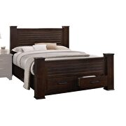 Mahogany queen bed w/storage by Acme additional picture 2